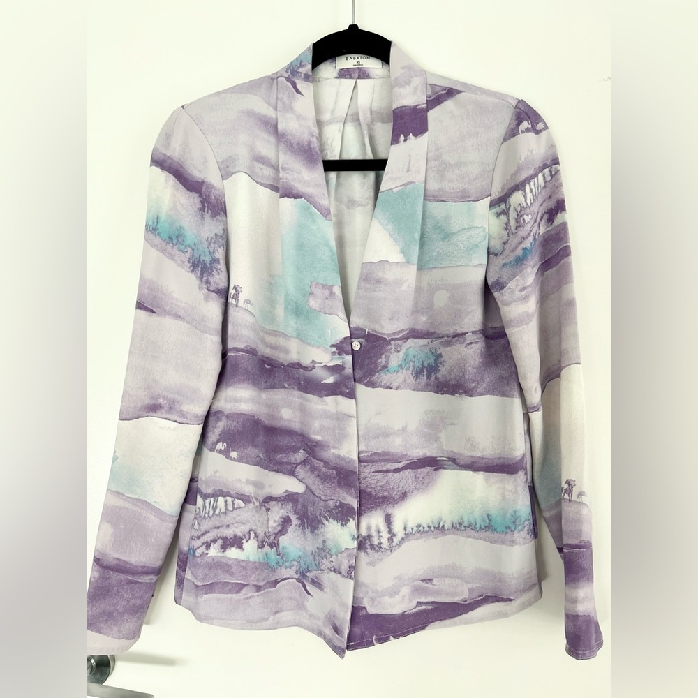 Aritzia Babaton Akira Watercolor Blouse